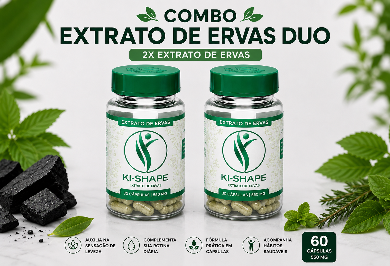 Combo KiShape-Extrato de Ervas Duo