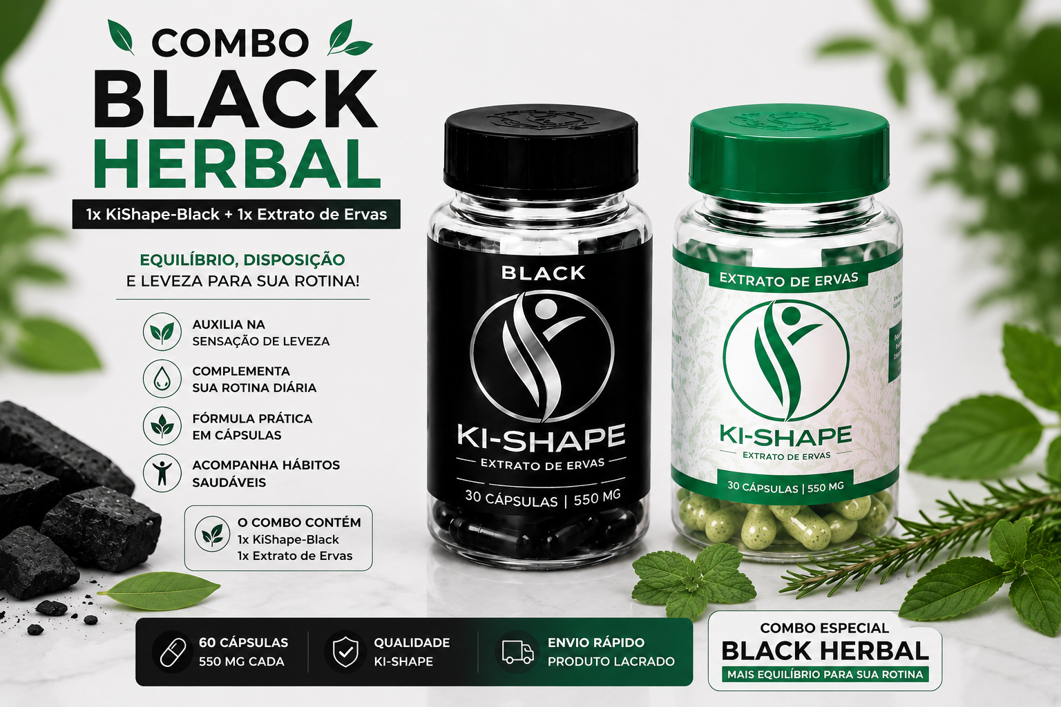 Combo Duo  Black + Extrato de Ervas